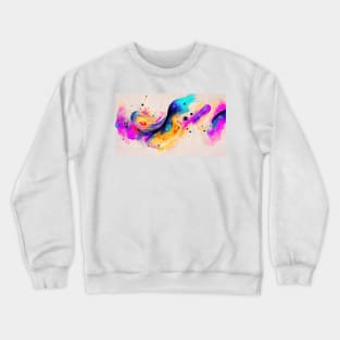Modern Contemporary Abstract Watercolor Colorful Multicolored Cosmic Splash Galaxy Crewneck Sweatshirt